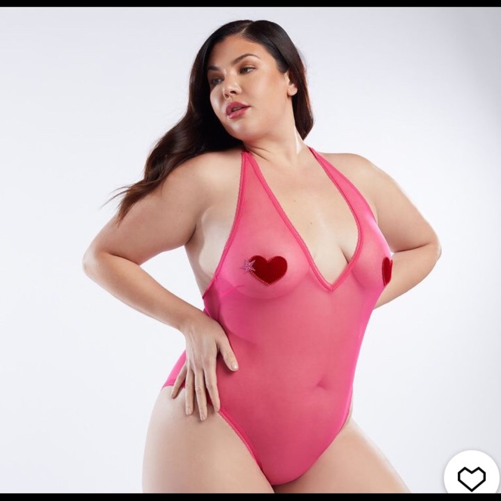 savage x fenty hearts halter teddy